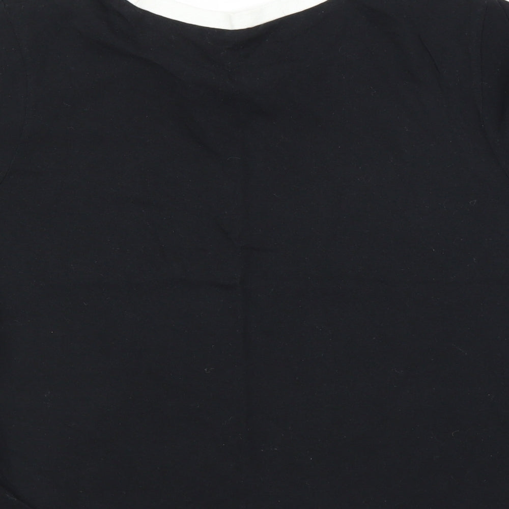 Boohoo Womens Black Ringer T-Shirt Size 14