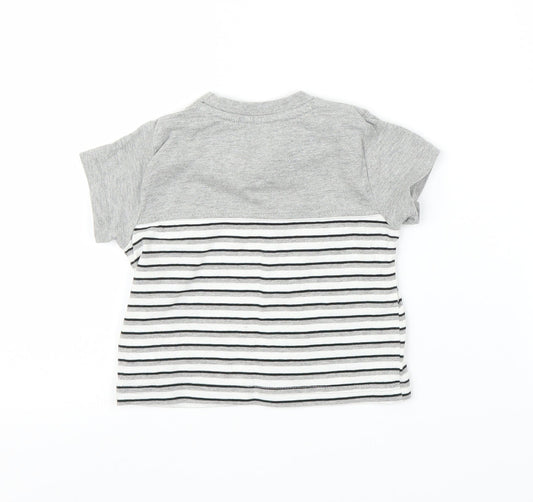 Firetrap Boys Grey Striped Basic T-Shirt Size 0-3 Months