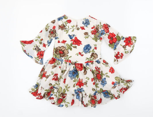 Baby Girls White Floral A-Line Size 18 Months