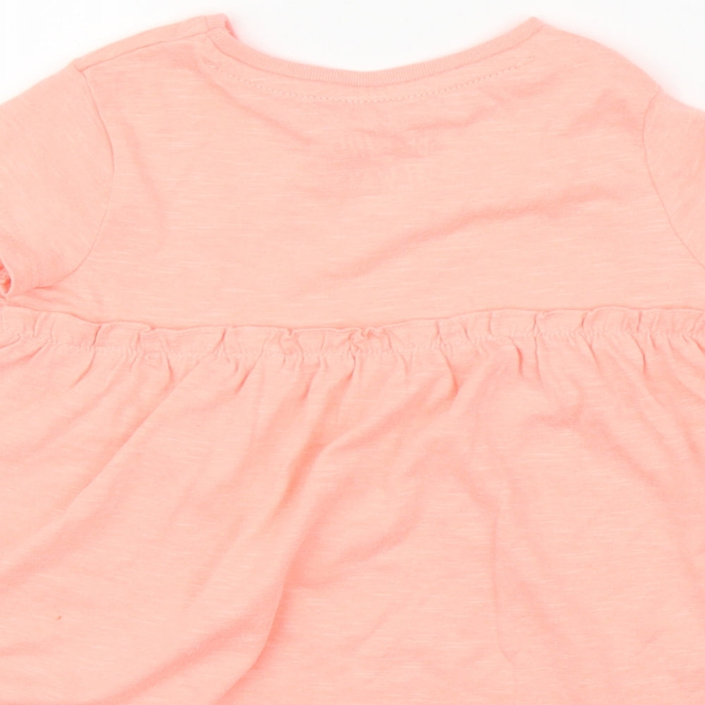 F&F Girls Pink Basic T-Shirt Size 12 Months - Rainbow