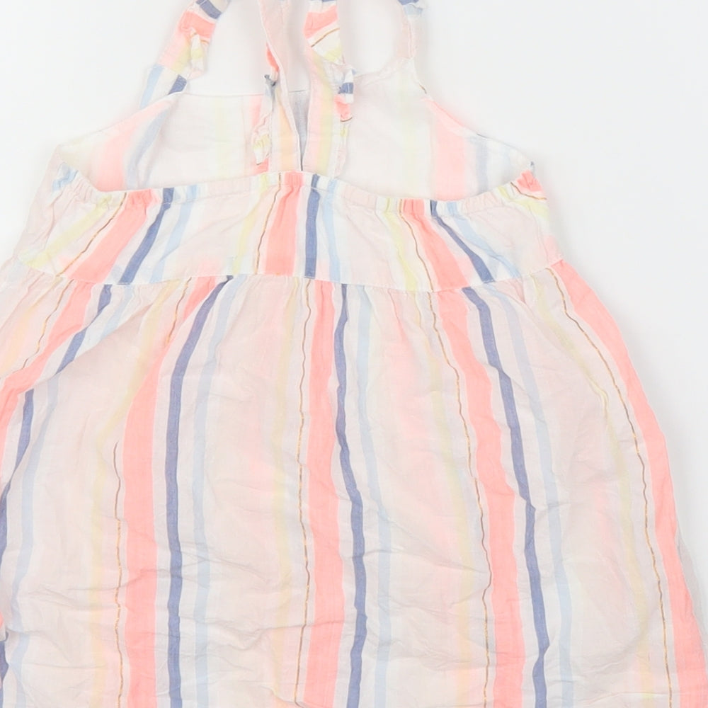 Woolies Babes Girls White Striped A-Line Size 12-18 Months