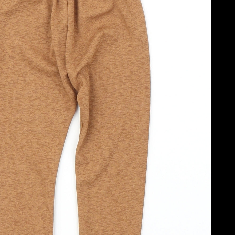 Preworn Girls Brown Capri Leggings Size 6-9 Months