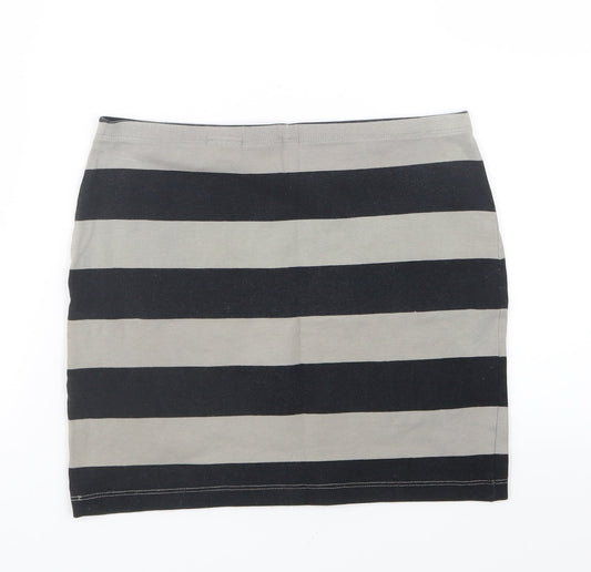 Divided by H&M Womens Grey Striped  Straight & Pencil Skirt Size 8