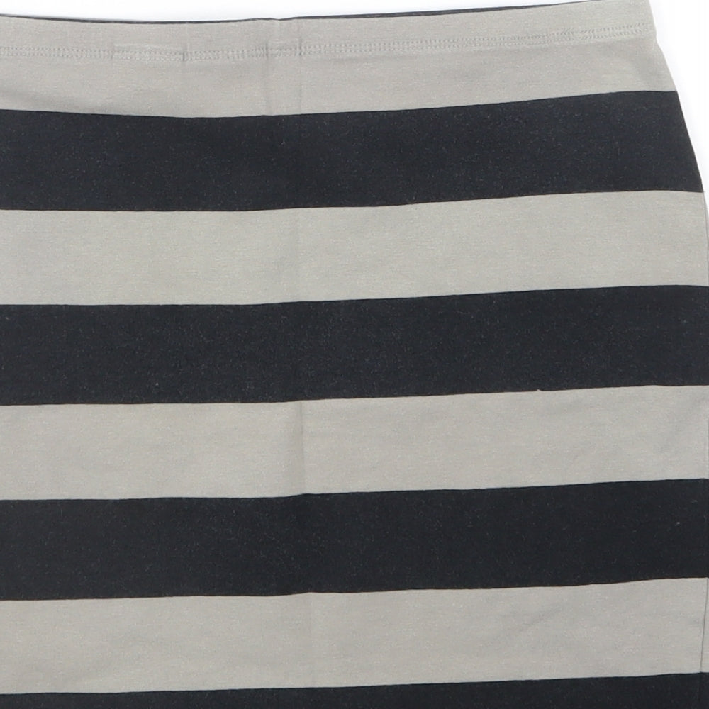 Divided by H&M Womens Grey Striped Straight & Pencil Skirt Size 8