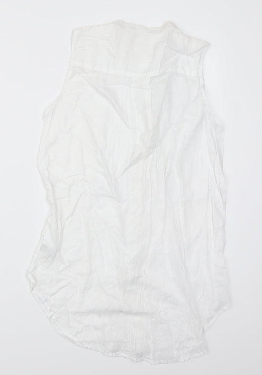 Womens UK Size 6 H&M White Basic Button-Up