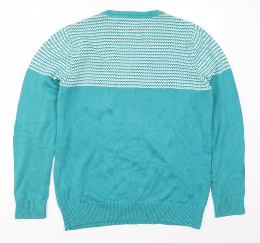 Red Herring Mens Blue Striped Pullover Jumper Size S