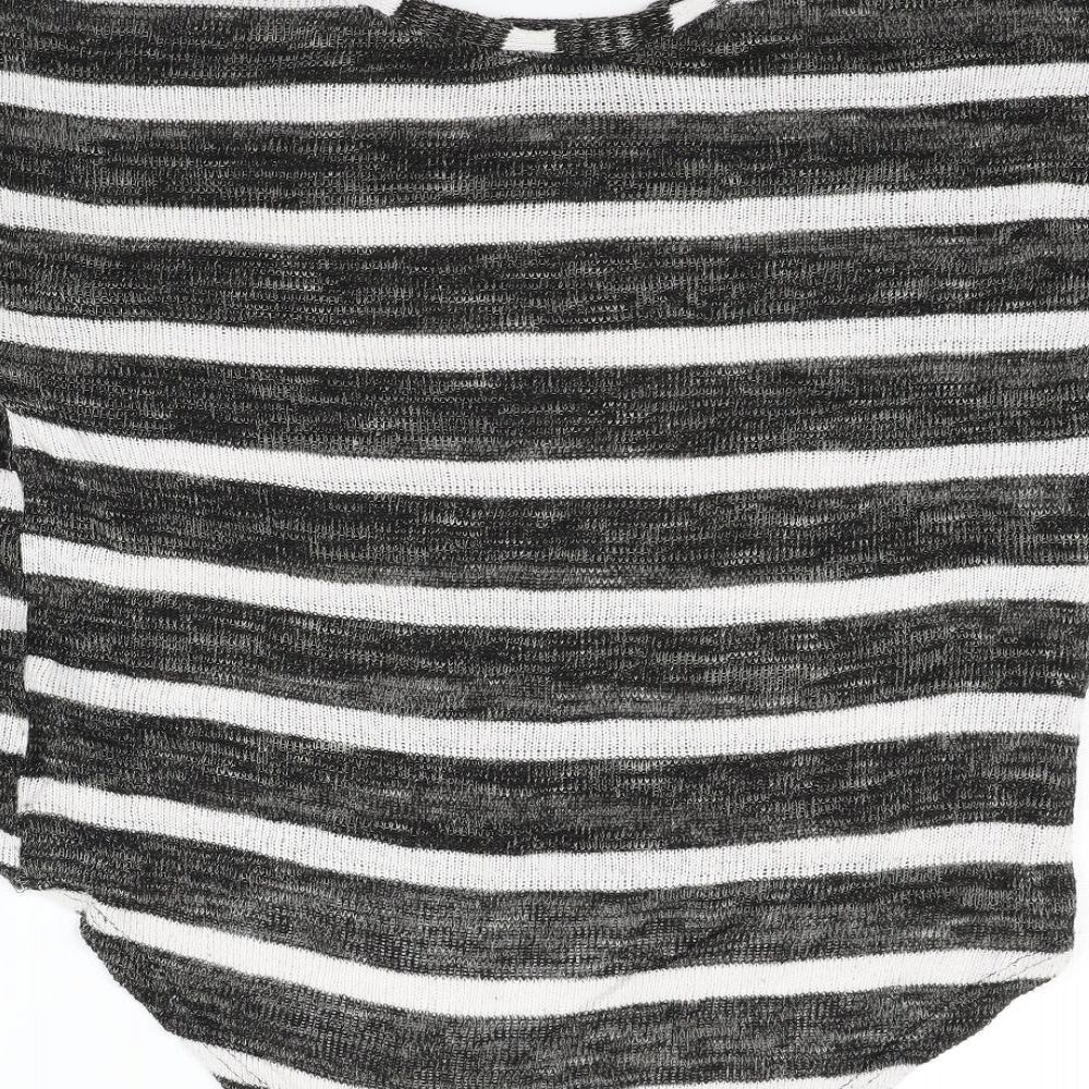 Miss Selfridge Womens Green Striped Pullover Jumper Size 10