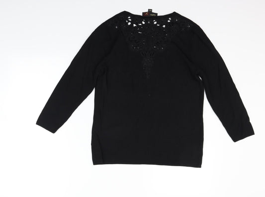 Stephen Y Womens Black Pullover Jumper Size M