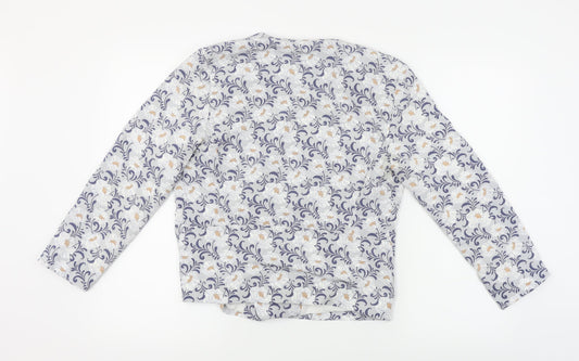New Look  Womens Grey Floral  Jacket Blazer Size 10