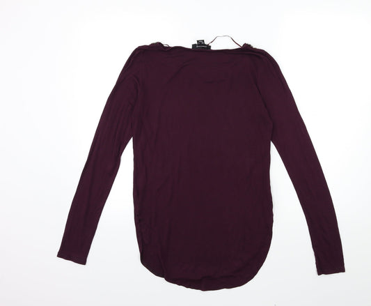 Atmosphere Womens Purple Basic T-Shirt Size 8