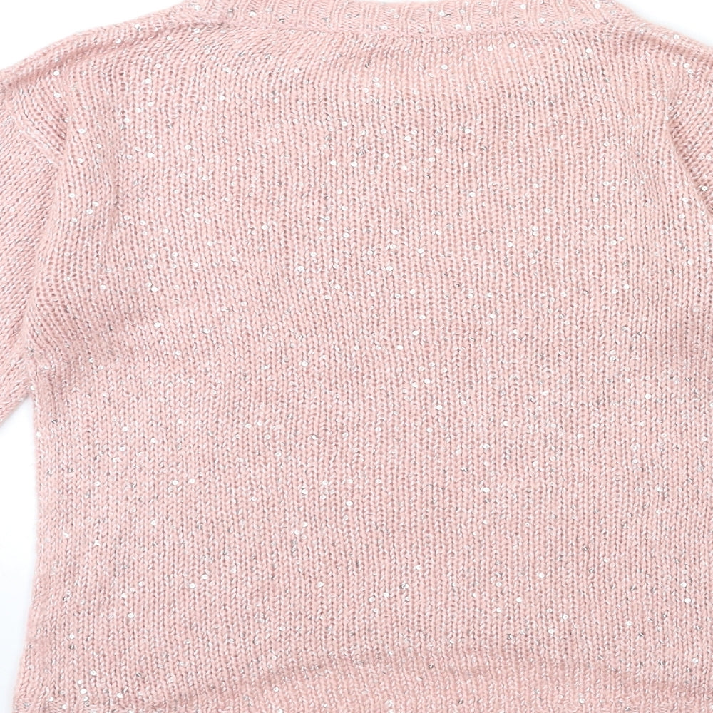 MISS EVIE Girls Pink Knit Pullover Jumper Size 12-13 Years