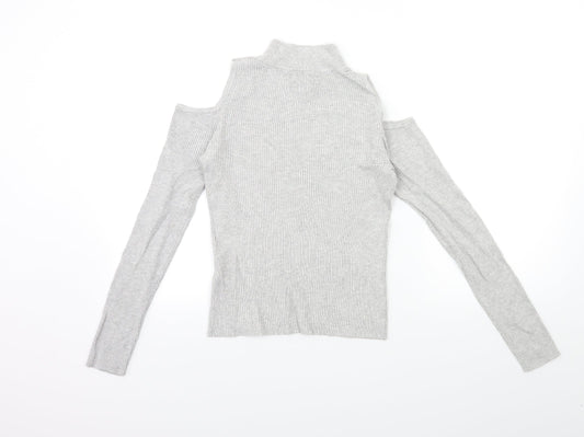 Atmosphere Womens Grey Pullover Jumper Size 10 - Open Shoulder