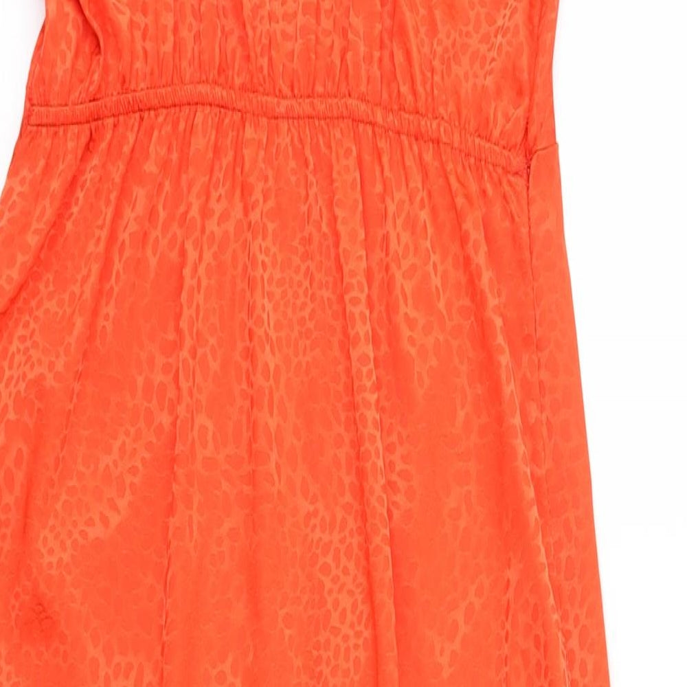 New Look Womens Orange Animal Print Slip Dress Size 8
