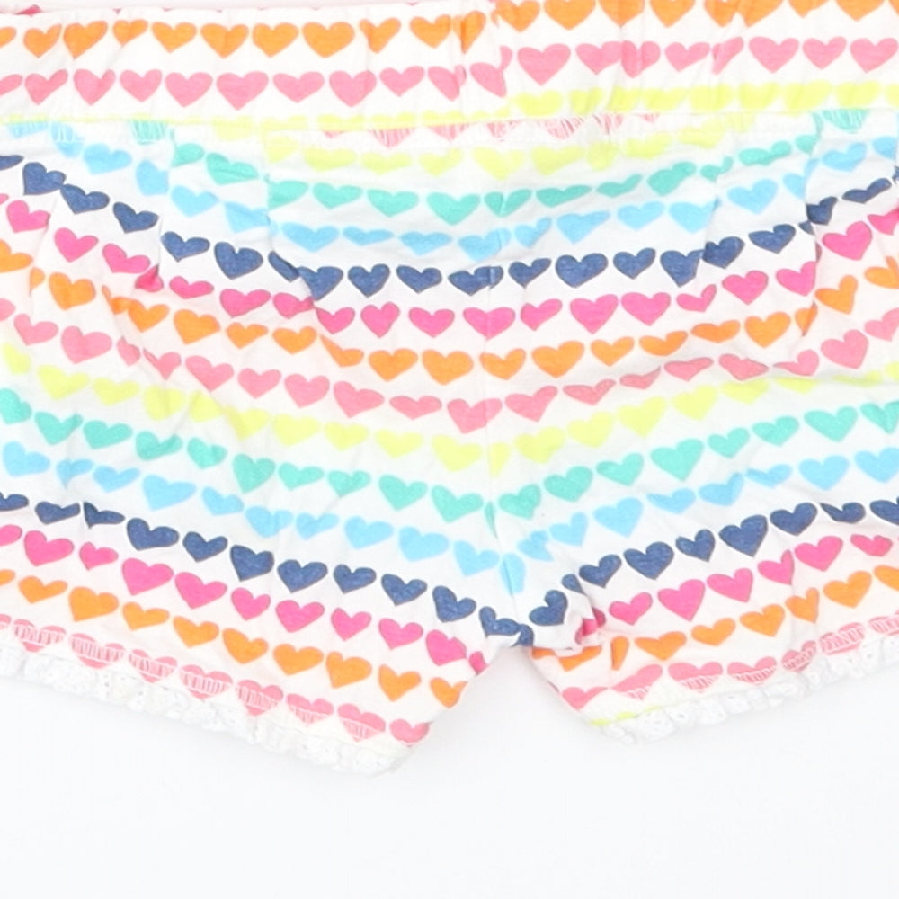 F&F Girls Multicoloured Geometric Cropped Trousers Size 3-6 Months