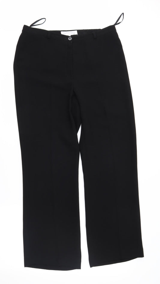 Womens UK Size 12 Autonomy Regular Fit Black Trousers