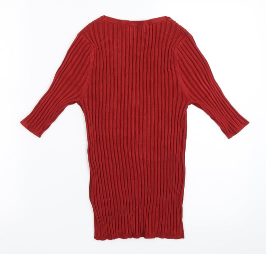 Marks and Spencer Womens Red Pullover Jumper Size 8