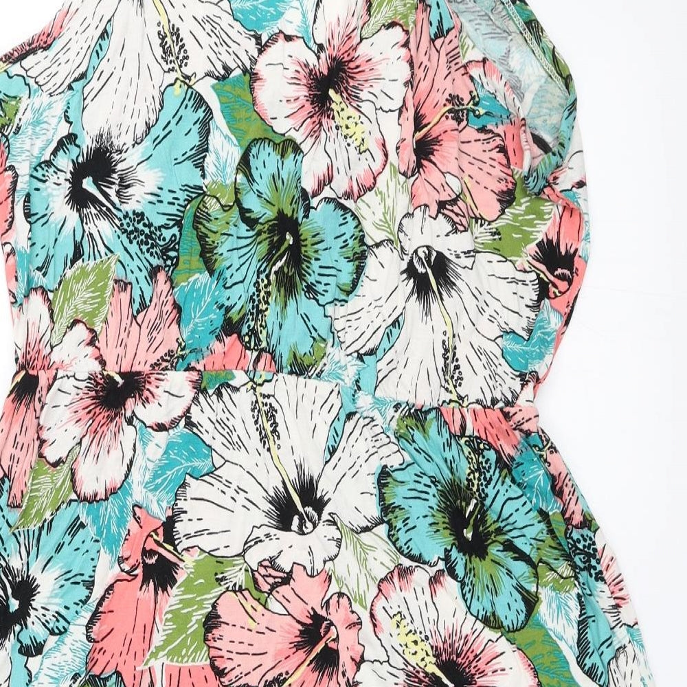 H&M Womens Blue Floral Mini Size S