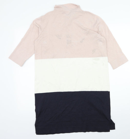 Phase Eight Womens Pink Striped Jersey T-Shirt Dress Size 12
