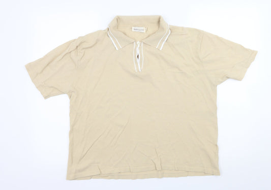 Bonmarché Womens Beige Knit Basic T-Shirt Size XL