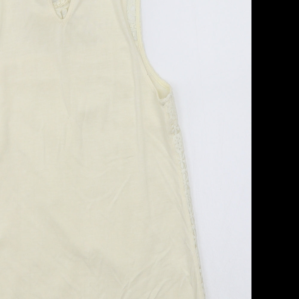 Womens UK Size S H&M Beige Basic T-Shirt