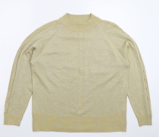 Bonmarché Womens Gold Knit Pullover Jumper Size M