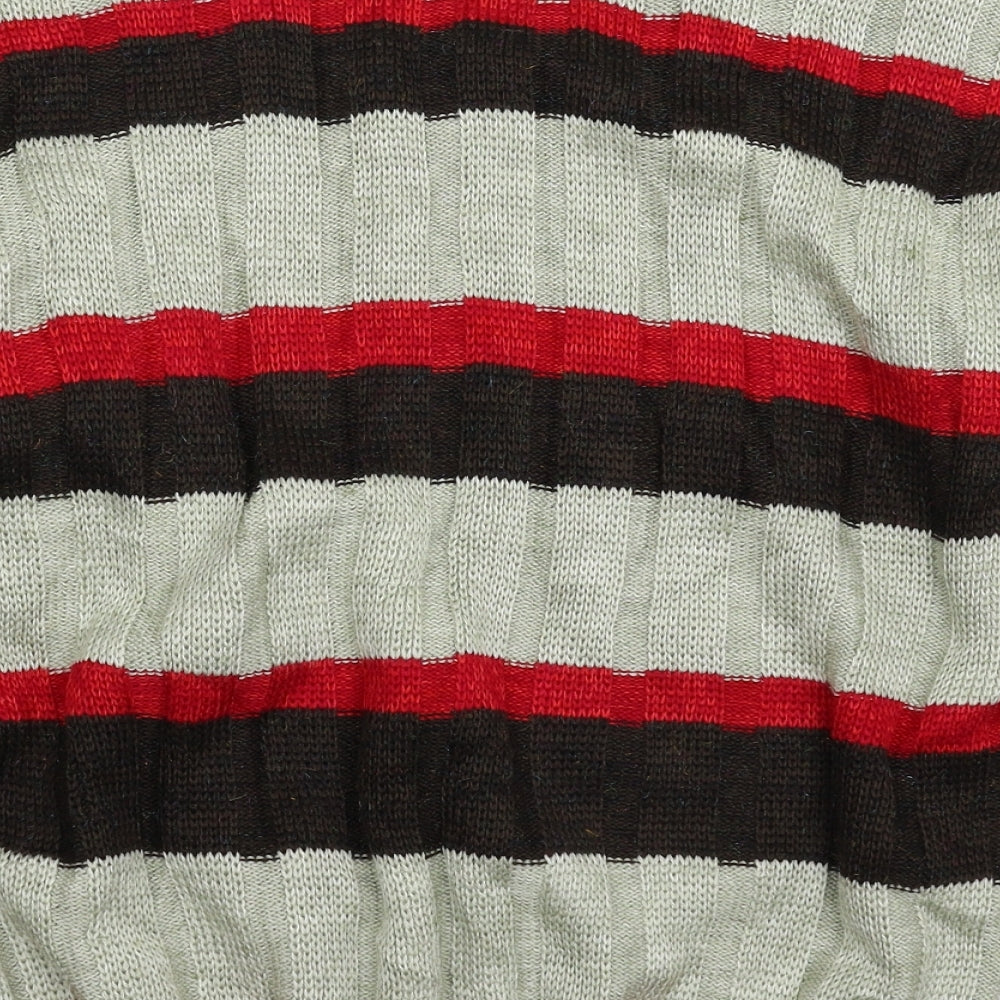 Preworn Womens Grey Striped Knit Pullover Jumper Size 10