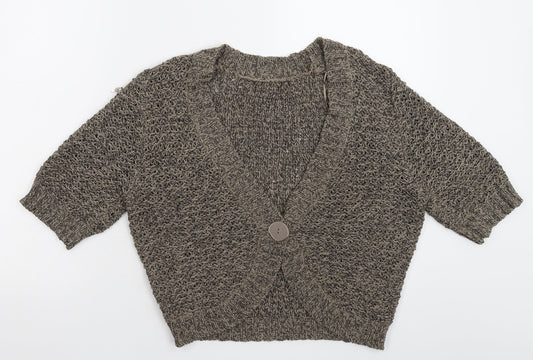 BHS Womens Grey Knit Cardigan Jumper Size 16