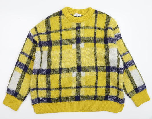Warehouse Womens Multicoloured Check Knit Pullover Jumper Size 12