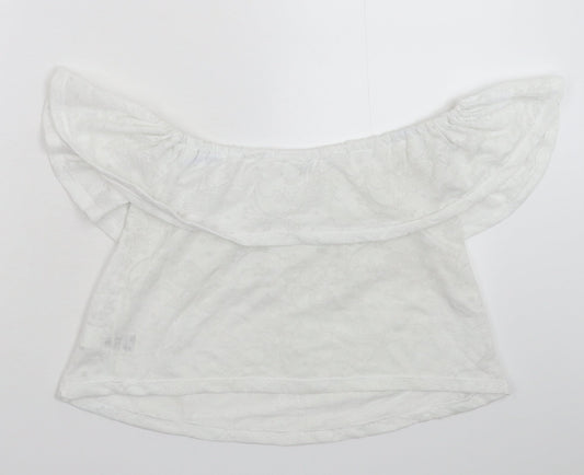 Miss Selfridge Womens White Cropped Tank Size 8