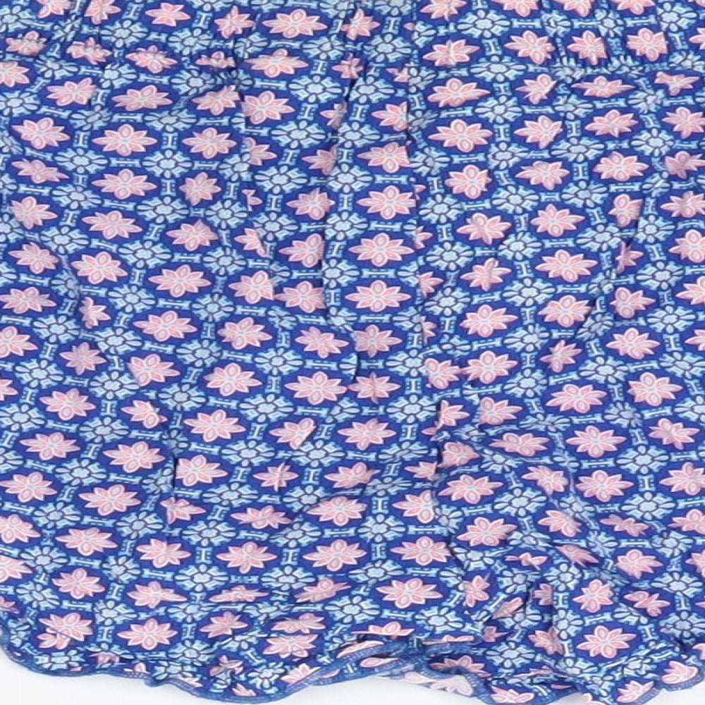 Primark Womens Blue Floral  Hot Pants Shorts Size 4 - Lounge Wear