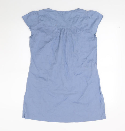M&Co Womens Blue Rayon A-Line Size 10