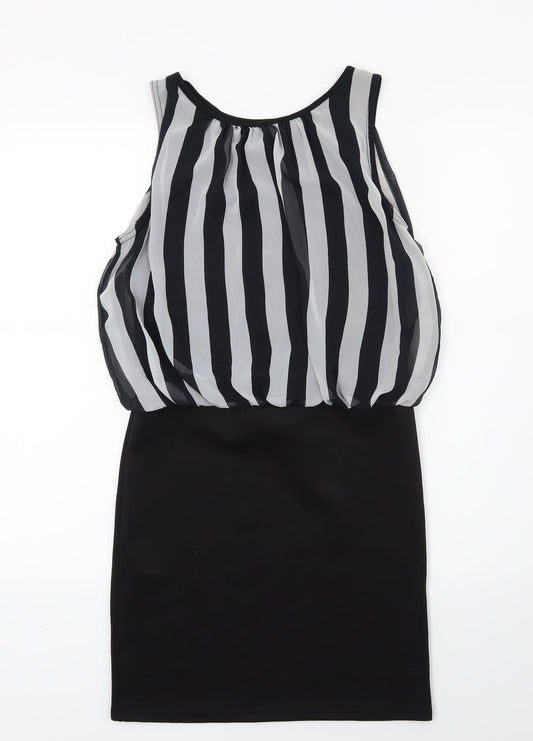 Cameo Rose Womens Black Striped Mini Size 10