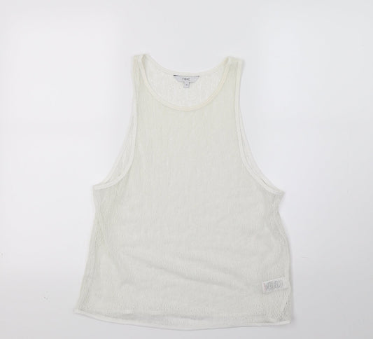 Womens UK Size 10 NEXT White Basic Tank