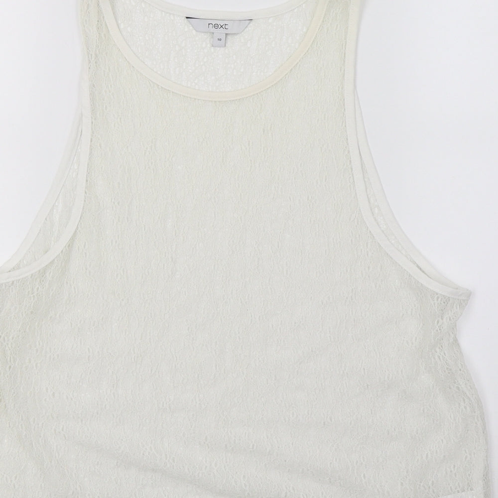 Womens UK Size 10 NEXT White Basic Tank
