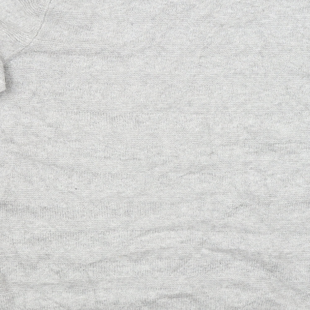 M&S Mens Grey Striped Pullover Jumper Size L