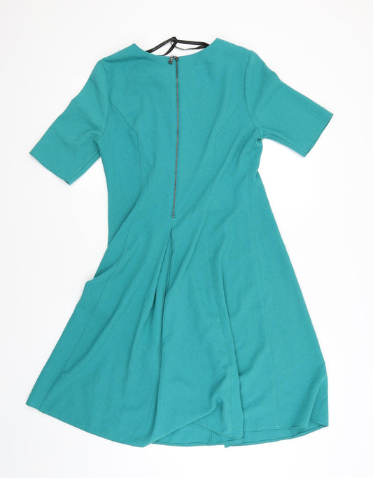 Betty Jackson Womens Green Skater Dress Size 8