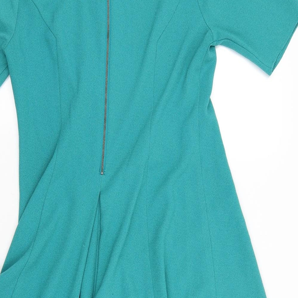 Betty Jackson Womens Green Skater Dress Size 8