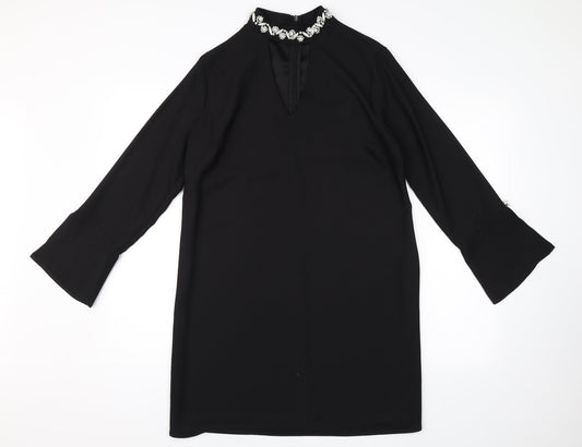 Additional front view of Papaya women’s black shift, size UK 12