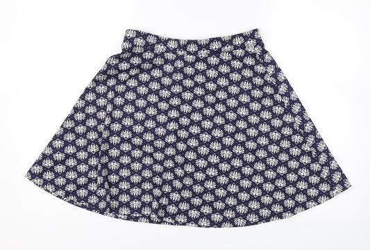 H&M Womens Blue Floral  Swing Skirt Size S