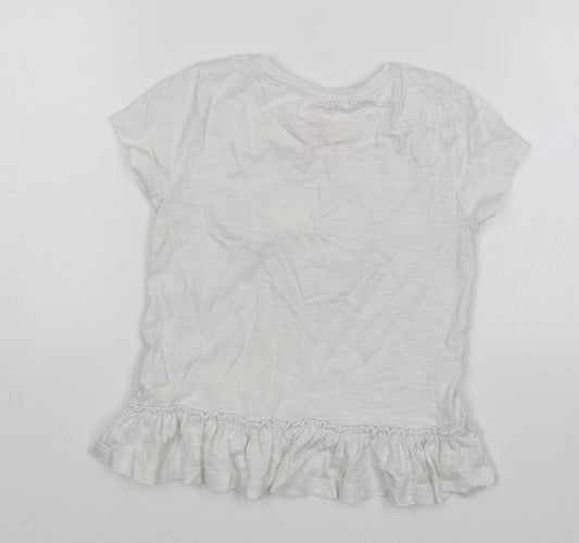 F&F Girls White T-Shirt Dress Size 3-4 Years - Space