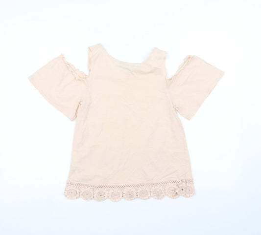 Womens UK Size 8 New Look Pink Basic T-Shirt