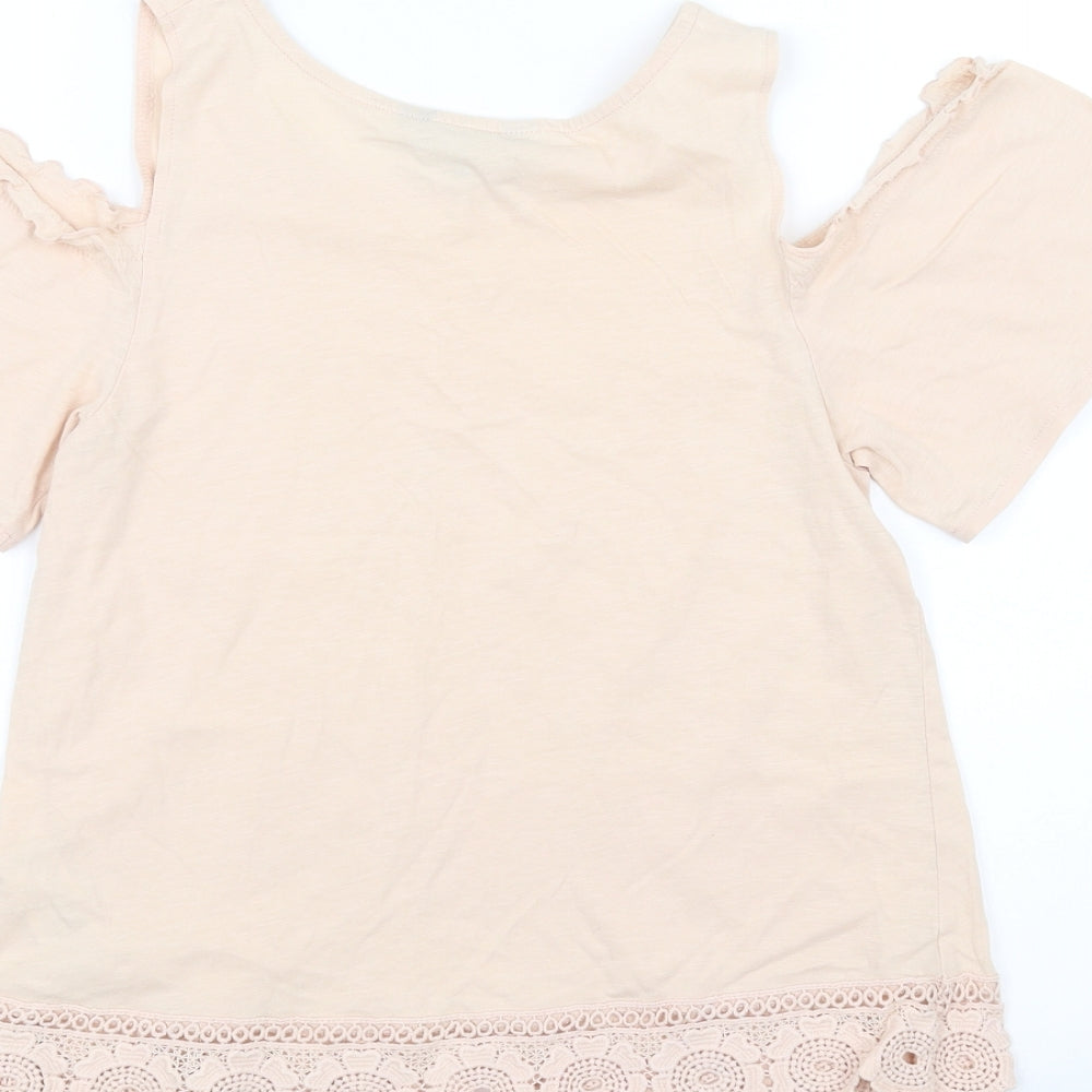 Womens UK Size 8 New Look Pink Basic T-Shirt
