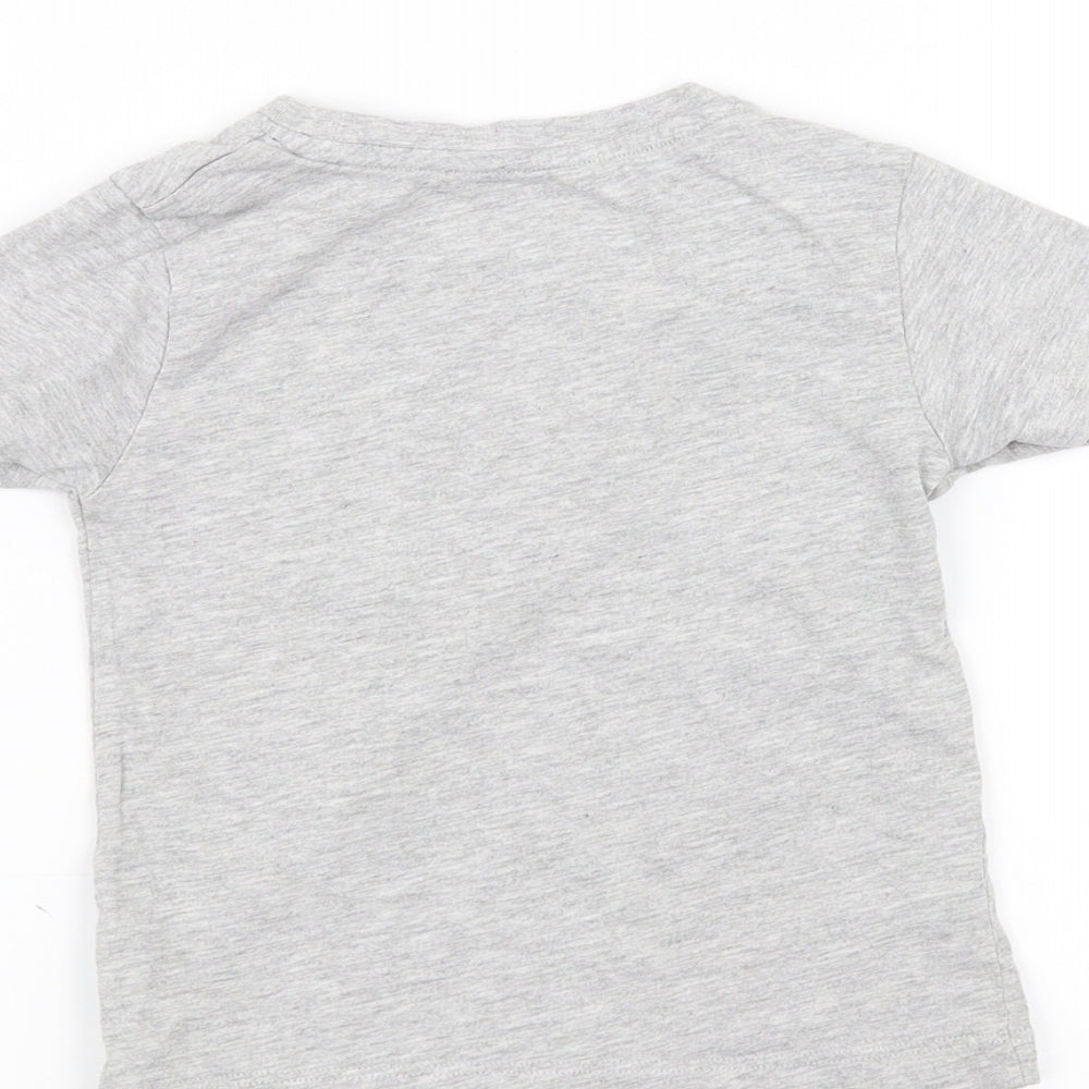 Preworn Girls Grey Basic T-Shirt Size 2-3 Years