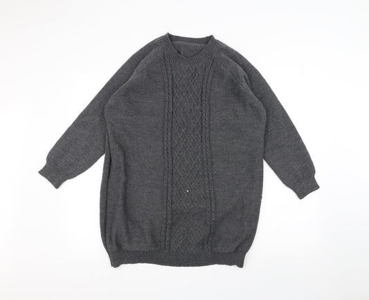SheIn Womens Grey Knit Pullover Jumper Size S
