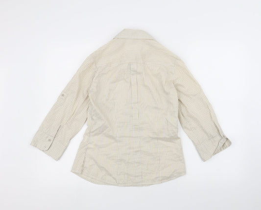 Womens UK Size 8 H&M White Basic Button-Up
