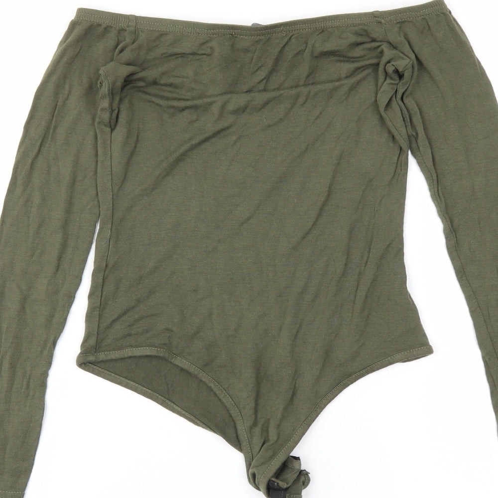 PRETTYLITTLETHING Womens Green Bodysuit One-Piece Size 8