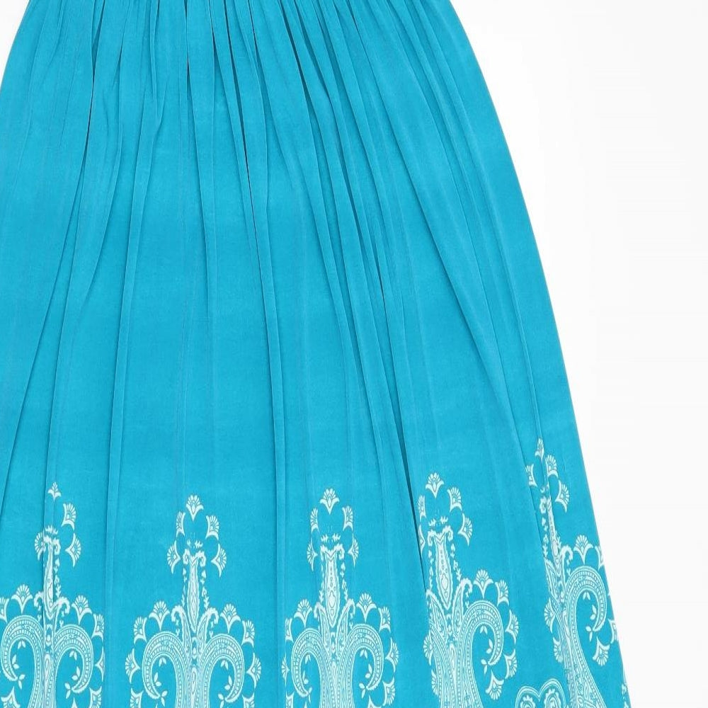 Preworn Womens Blue Geometric Maxi Size S