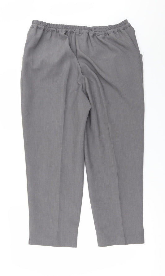 Womens UK Size 16 Special Collection Regular Fit Cropped Grey Trousers