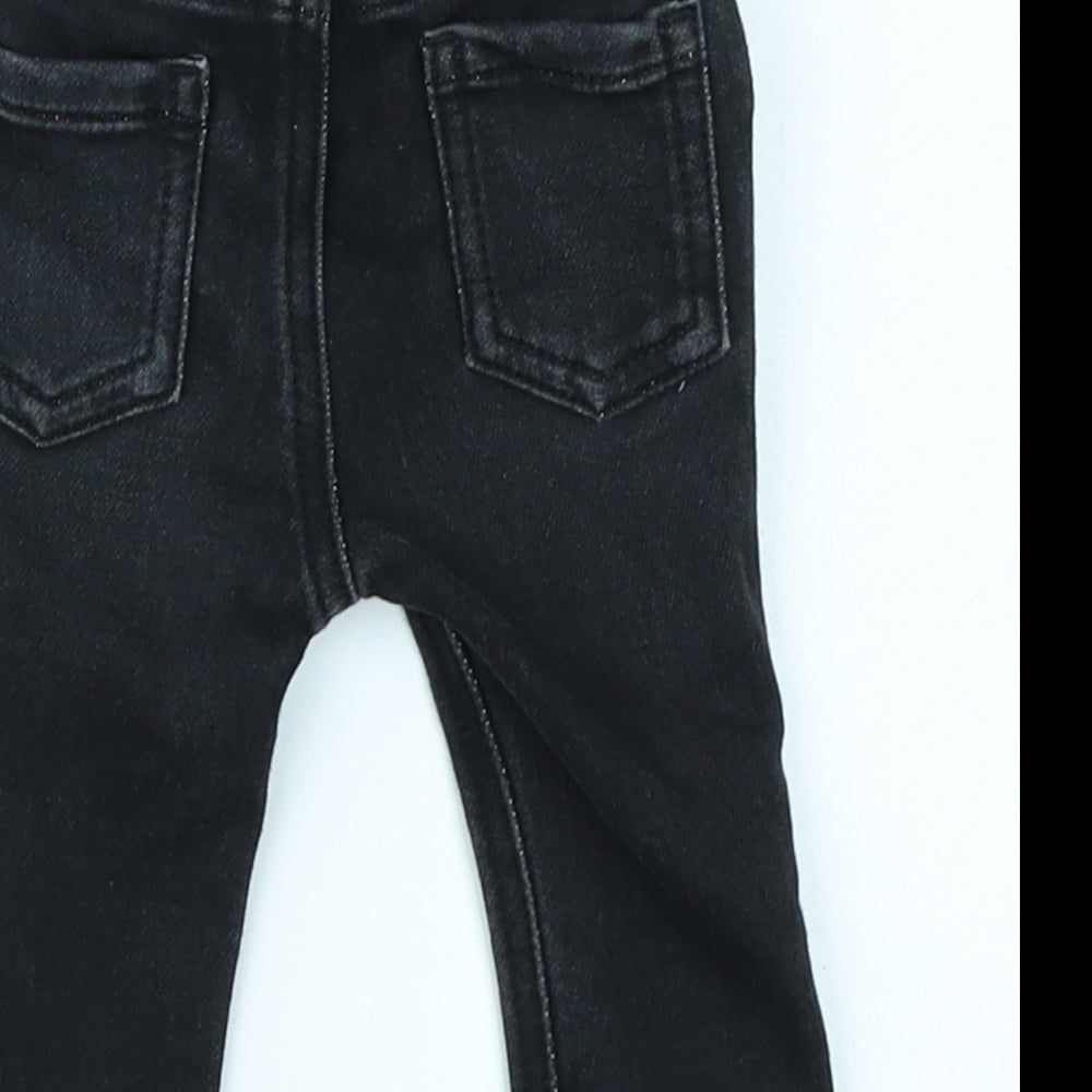 George Boys Black Denim Cargo Jeans Size 0-3 Months