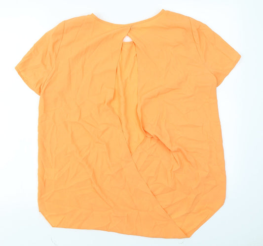 Womens UK Size 14 Papaya Orange Basic Blouse